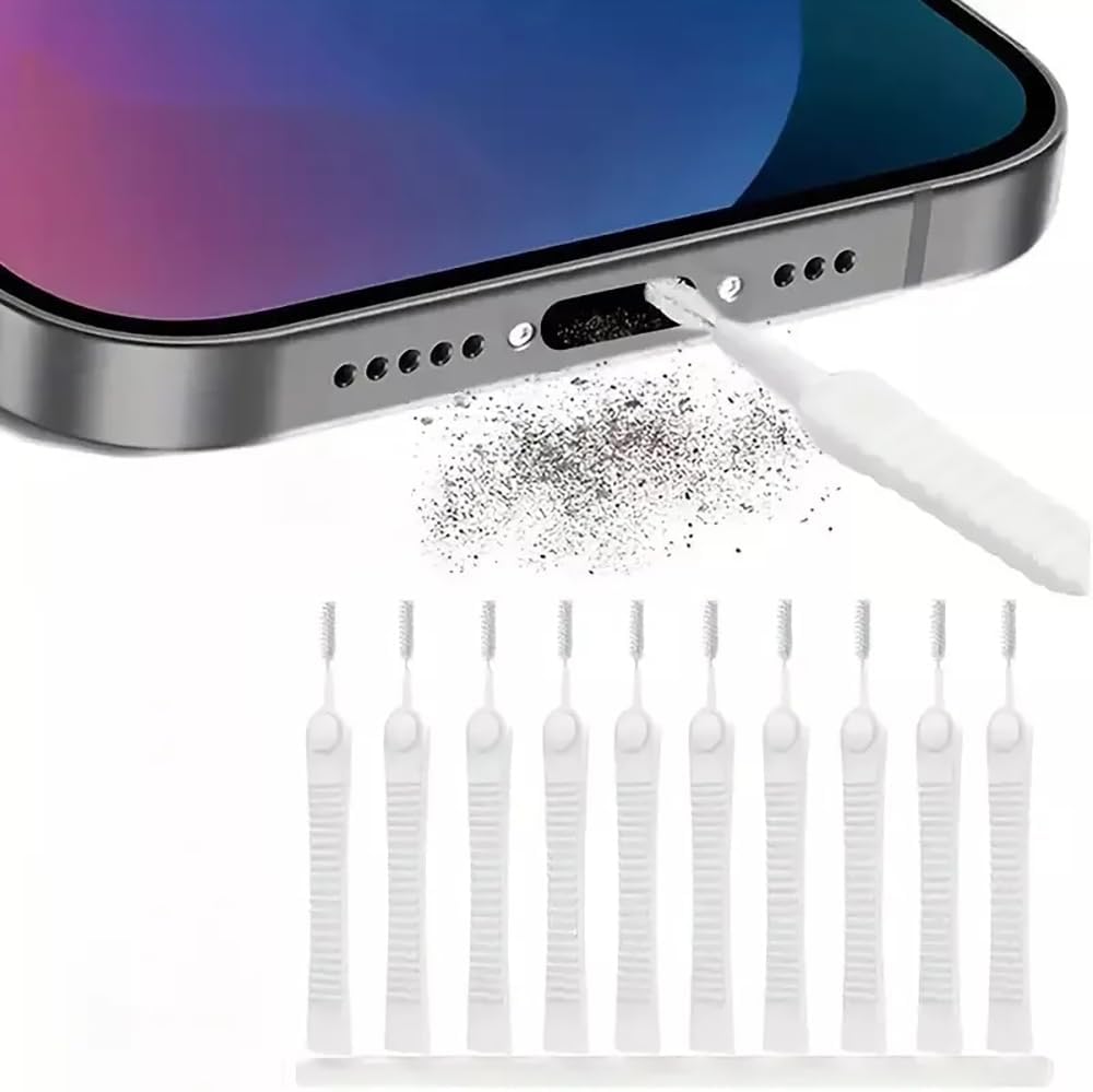 10-Pack Phone Charge Port Cleaner: Anti-Clogging Mini Brushes - Epivol