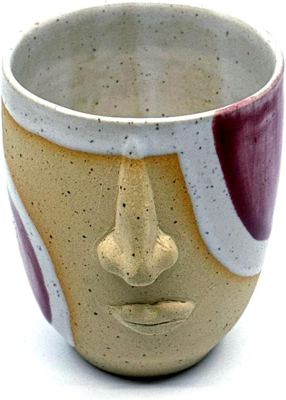 Eco-Friendly Stoneware Mug | Dishwasher Safe | Dark Pink & White