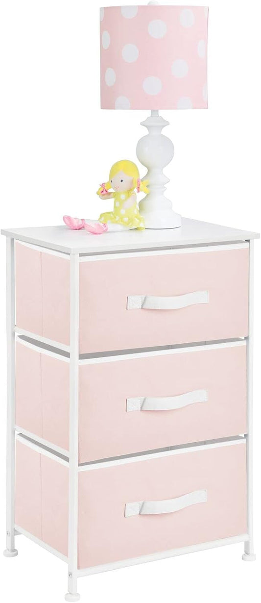 mDesign Storage Dresser Night Stand with 3 Removable Drawers