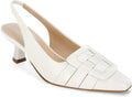 Womens Sling Back Kitten Heels Pointed Toe - Low Dress Pumps