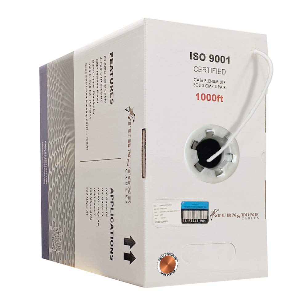 TSCables Cat6 Plenum 1000ft Cable for High-Speed Networking
