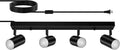 4 Light Track Lighting Kit Black 4 Way LED Plug in Ceiling Spotlight
