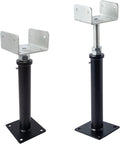2 Pack U-Shaped Floor Jack Adjustable Steel Beam Support - Heavy Duty
