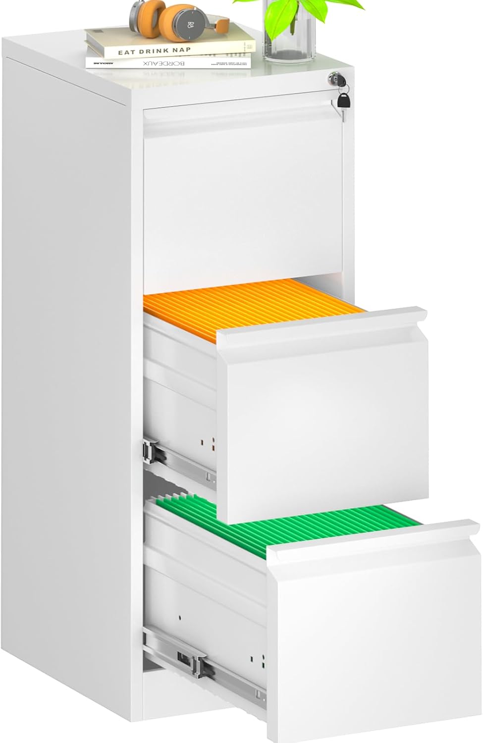 INTERGREAT 3 Drawer File Cabinet: Durable Locking Storage Solution