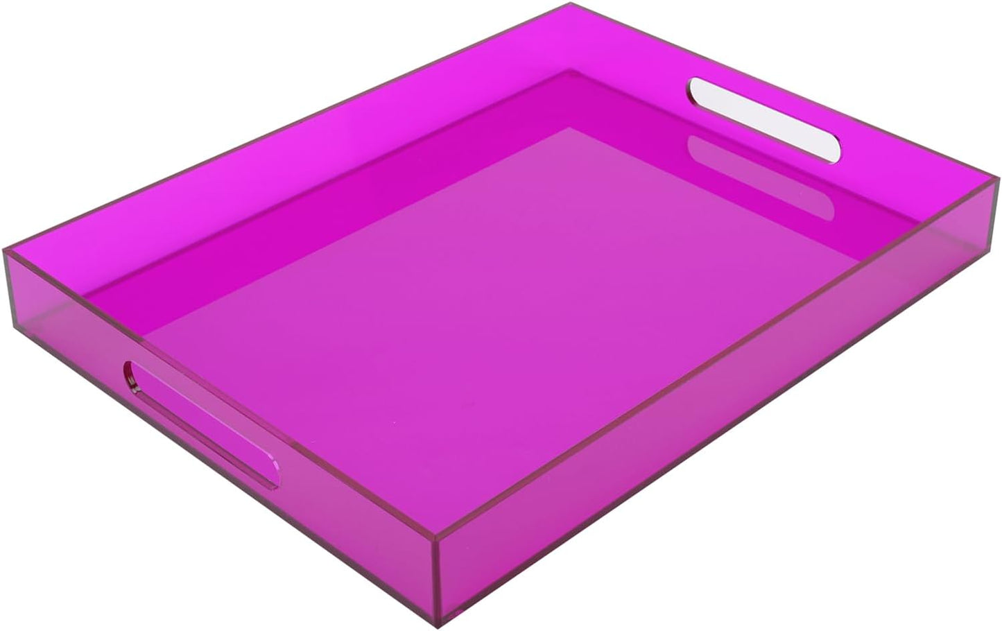 Large Acrylic Tray for Coffee Table with Handles - Purple 17x13in