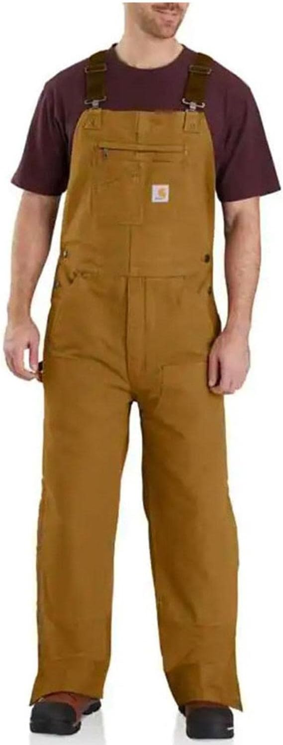Carhartt Men's Washed Duck Bib Overalls with Quilt Lining