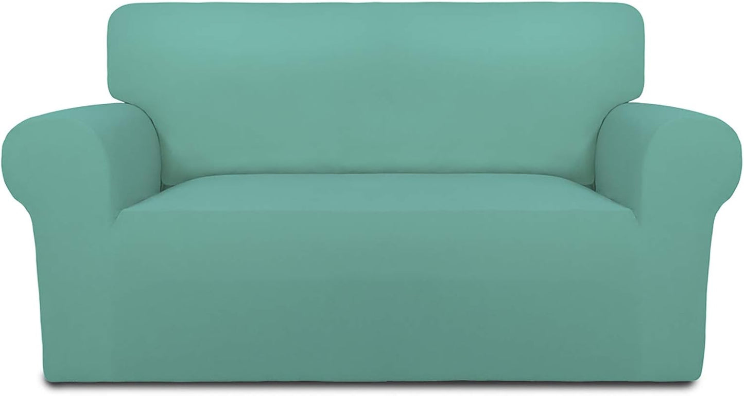 PureFit Super Stretch Sofa Slipcover for Loveseat in Cyan Color