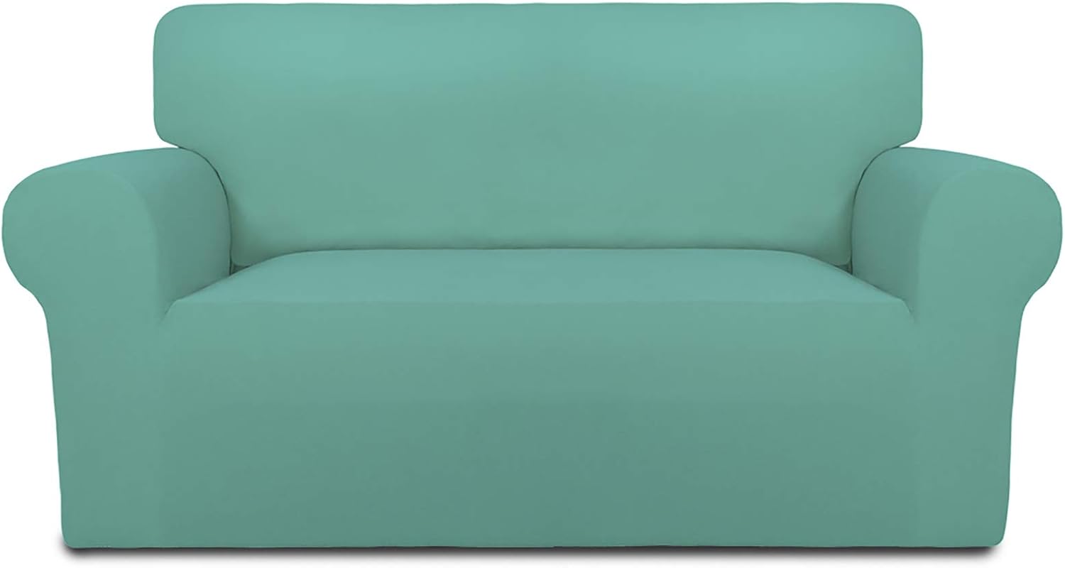 PureFit Super Stretch Sofa Slipcover for Loveseat in Cyan Color