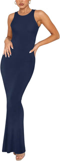 REORIA Women's Chic Halter Neck Maxi Dress for Elegant Occasions