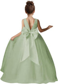 Stylish Flower Girl Dress with Bow-Knot for Wedding Festivities
