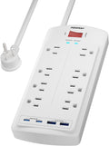 8-Outlet Surge Protector Power Strip with USB-C Fast Charging - 5ft