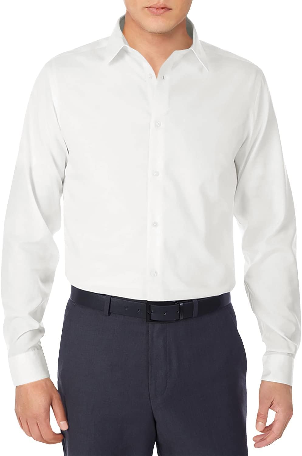 Calvin Klein Men's Slim Fit Non-Iron Herringbone Dress Shirt