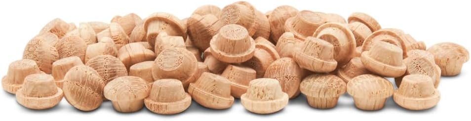 Wood Hole Plugs 1/4 inch - Quality Oak Button Top Plugs