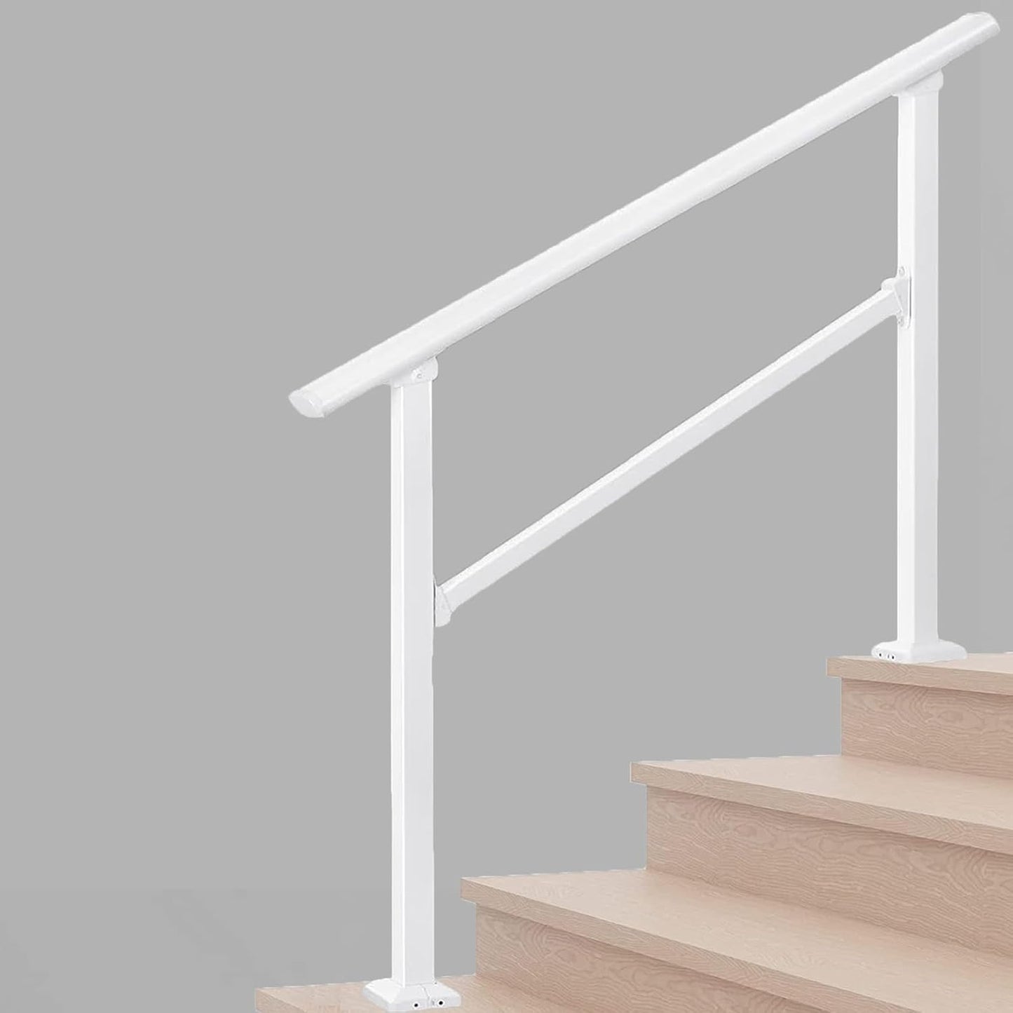 Hand Rails for Outdoor Steps - Sturdy 4 Step Stair Railing Kit