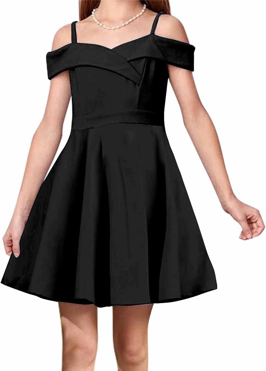 Elegant Princess Cold Shoulder A Line Party Dress for Girls