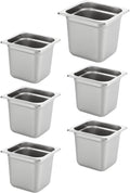 HECMAC 1/6 Size 6 in Deep Hotel Pans - Commercial Stainless Steel
