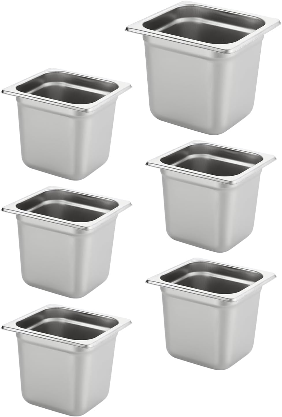 HECMAC 6 Pack Anti-Jam Hotel Pans for Catering and Storage