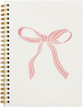 Coquette Pink Bow Notebook Journal, Preppy 5.5 x 8.3 in - Portable