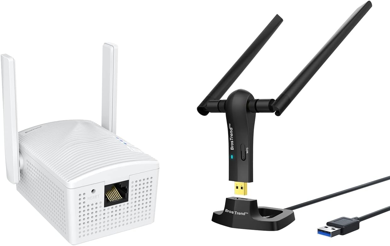 BrosTrend AC1200 WiFi to Ethernet Adapter for Fast Internet