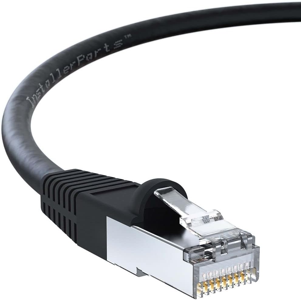 InstallerParts 20 Pack Shielded CAT5E Ethernet Cable 2 FT Black