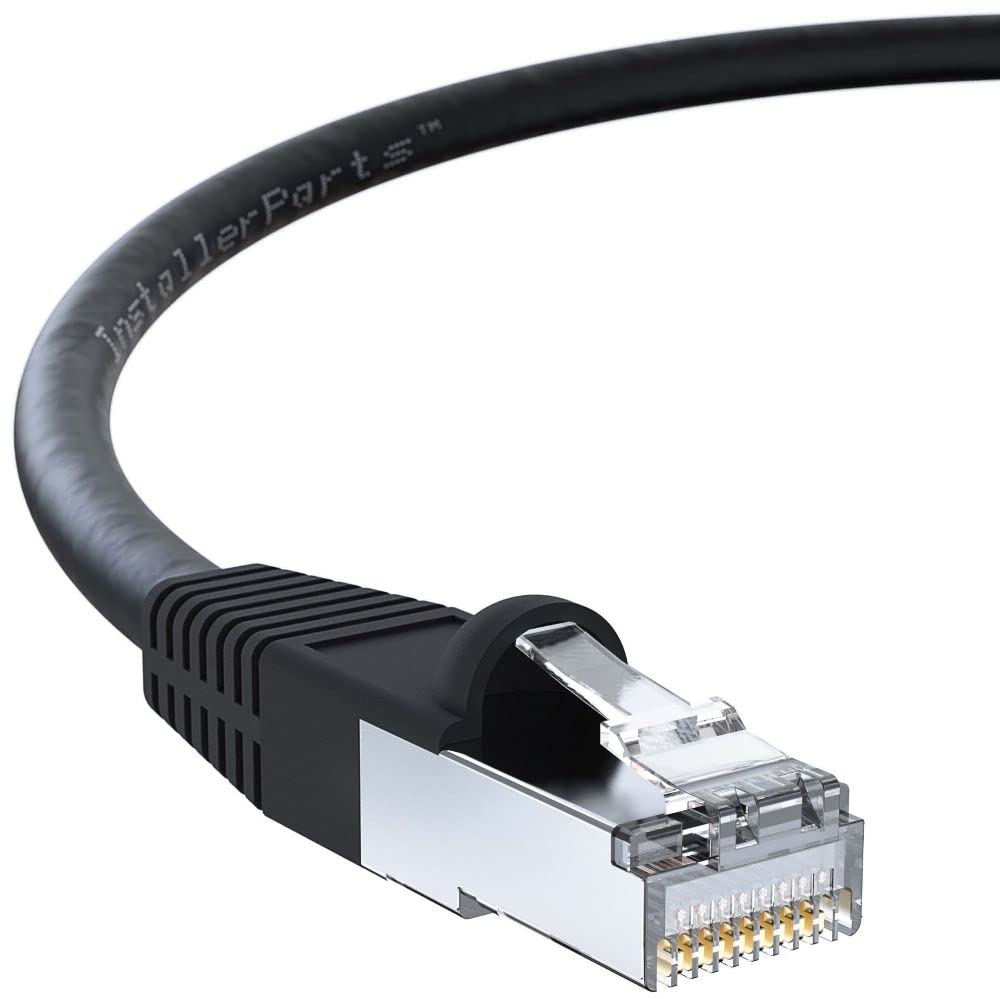 InstallerParts 50 Pack Shielded CAT6 Ethernet Cable 5 FT Black