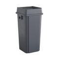 23 Gallon Grey Square Commercial Trash Can with Lid - Compact, Durable