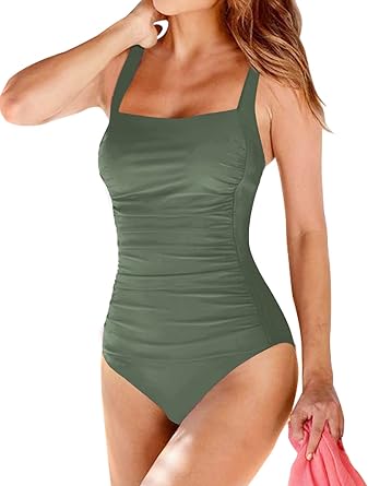 Upopby Women's Vintage Padded Push Up One Piece Swimsuits