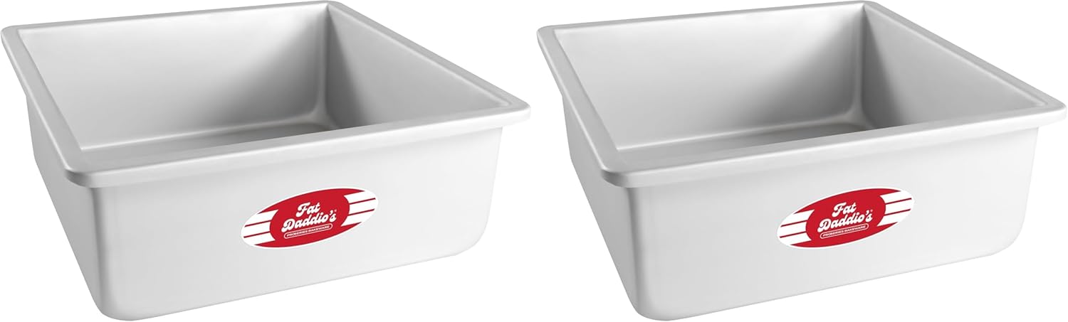 Fat Daddio's Anodized Aluminum Square Cake Pan for Perfect Baking