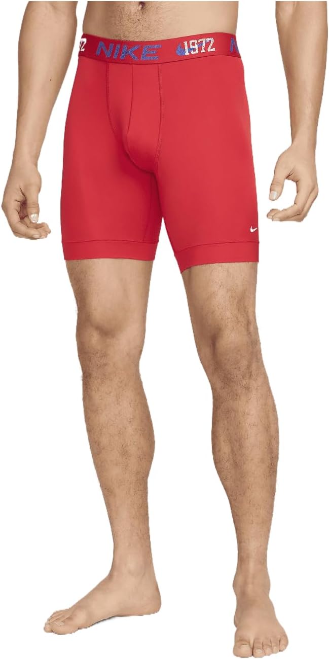 Nike Dri-FIT Essential Micro Boxer Briefs 3-Pack Red S