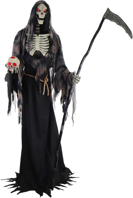 Haunted Hill Farm 7-Ft Rotting Reaper Animatronic for Halloween