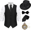 1920s Mens Accessories Set Gatsby Gangster Hat Bow Tie - Vintage Look