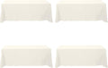 BRILLMAX 4 Pack Ivory Tablecloths for 8 ft Rectangle Tables - Durable