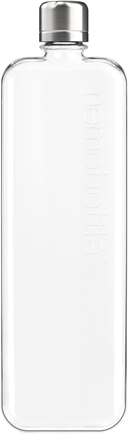 memobottle Slim 15oz - Stylish Flat Water Bottle for Daily Use