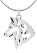 Sterling Silver Siberian Husky Pendant Head - Detailed Handmade Charm