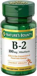 Nature's Bounty Vitamin B-2 100 mg Tablets - Energy & Eye Support