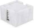 Marble Coasters Set of 6 3.5 in Square Coaster with Holder - Elegant