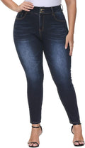 Womens Plus Size Skinny Jeans High Waisted Stretchy (Style SFBD)
