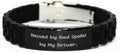 Blessed by God Spoiled by My Driver Engraved Bracelet - Gift