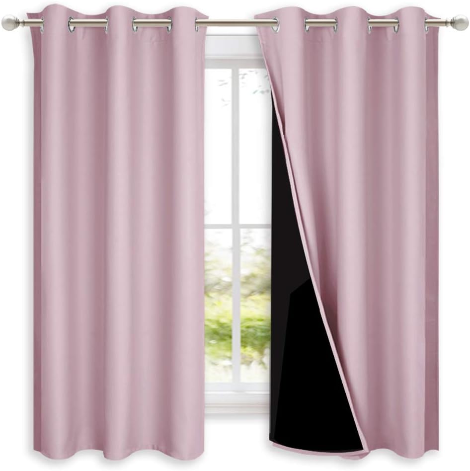 NICETOWN 100% Blackout Short Curtains for Energy Efficiency