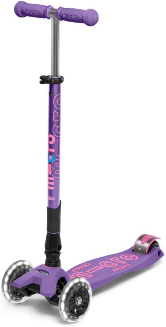 Micro Kickboard Maxi Deluxe Foldable LED Scooter for Kids