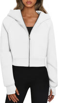 Trendy Queen Womens Cropped Zip Up Hoodies - Cozy Everyday Layer