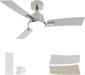 42 Inch Ceiling Fans with Lights Low Profile Flush Mount - Quiet