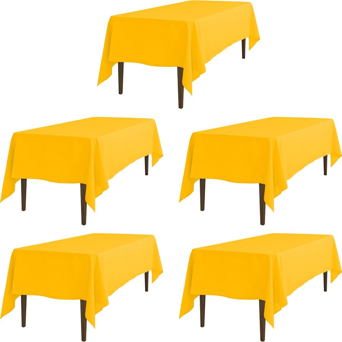 Gold Rectangular Tablecloths 60 x 102 Inch for Elegant Events