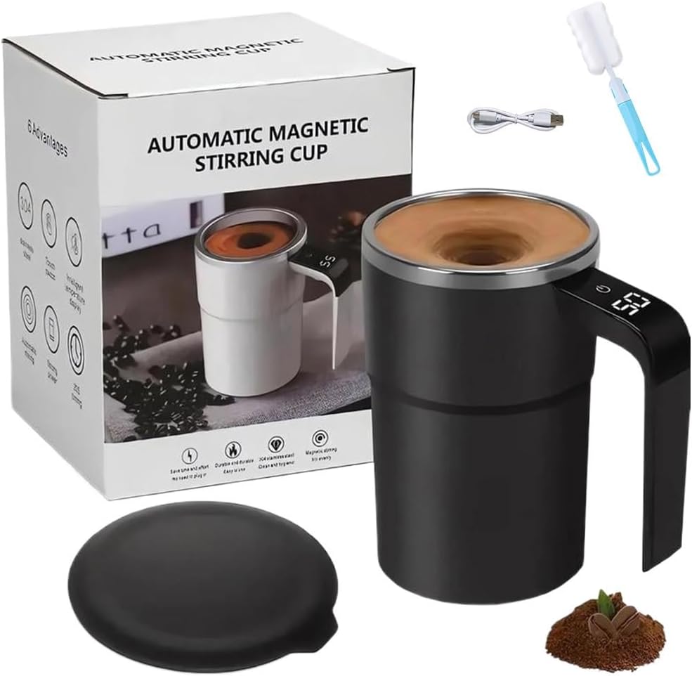 Automatic Self-Stirring Coffee Mug - Digital Display
