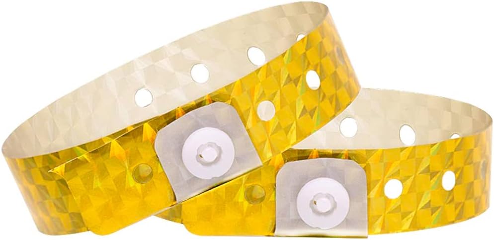 OUCHAN Holographic Plastic Party Wristbands for Events and More