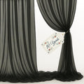 Sheer Voile Chiffon Fabric Draping Panels - 120in Wide Black Voile