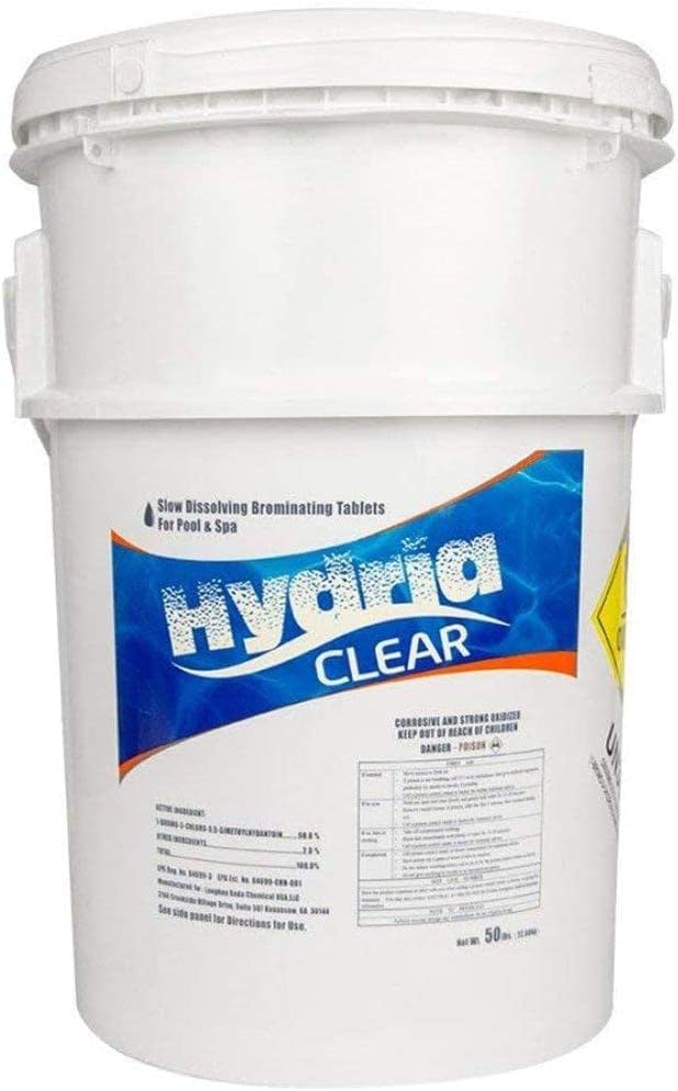 1 Inch Bromine Tabs for Spa and Pool Supplies - 50 Pound Bucket