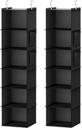 Hanging Closet Organizer 6-Shelf Hanging Storage Shelves - 2 Pack