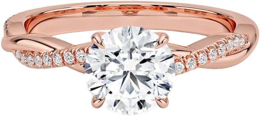 1-3 CT Moissanite Engagement Ring in Solid Gold & Silver Options