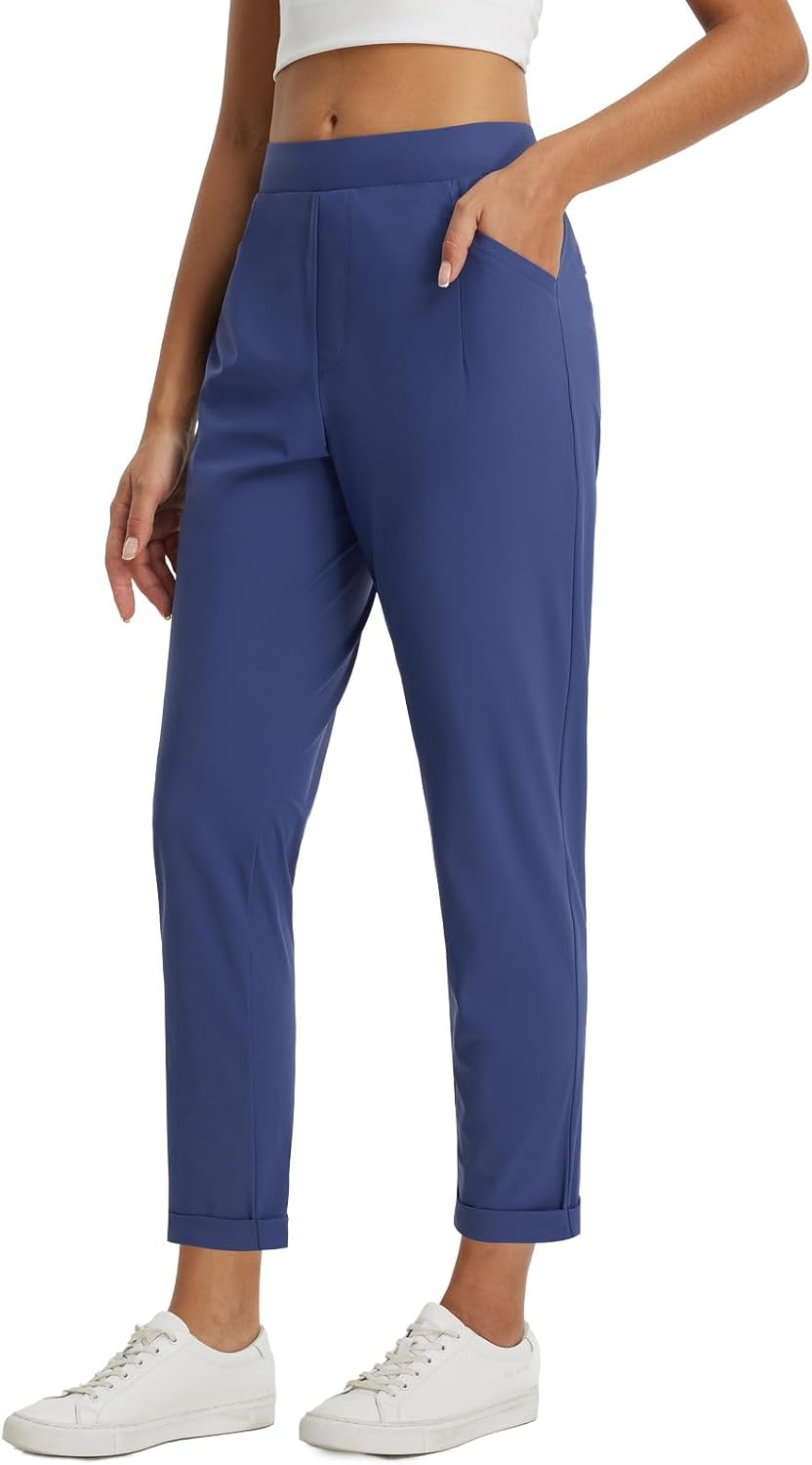 Baleaf Womens Travel Pants with Zipper Pockets for Work